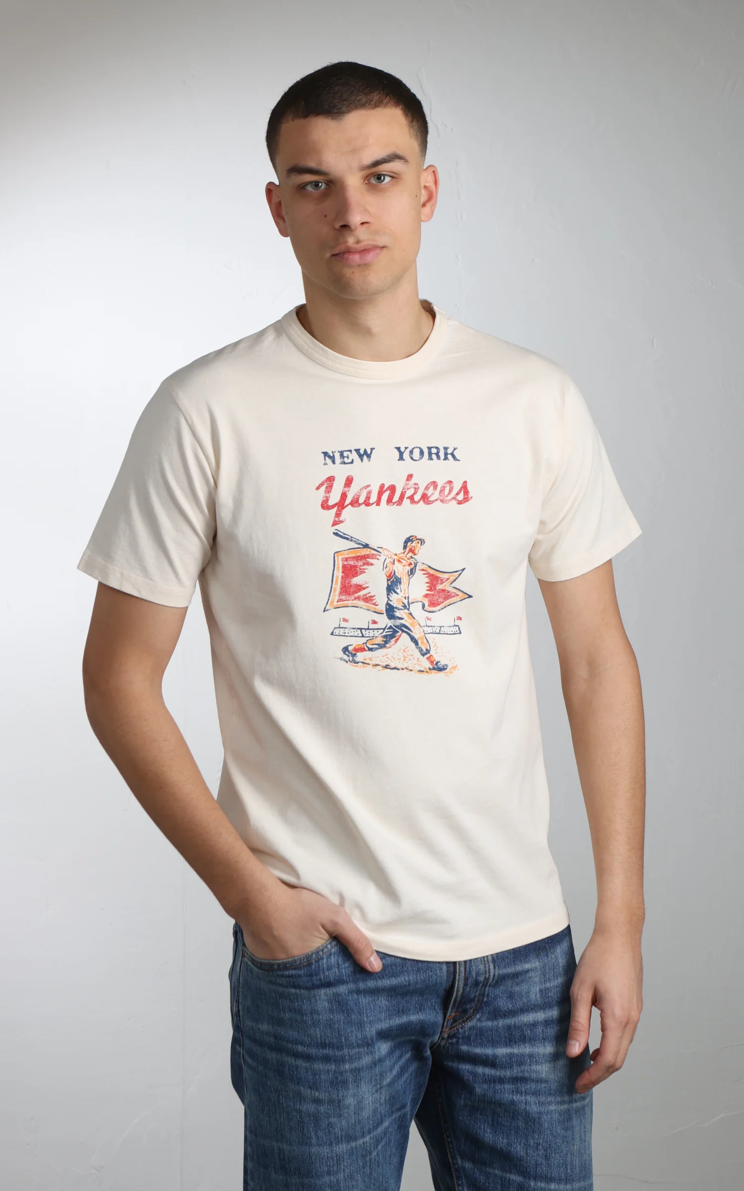 Flea-T T-Shirt Yankees Pigment Dyed Offwhite - Image 5
