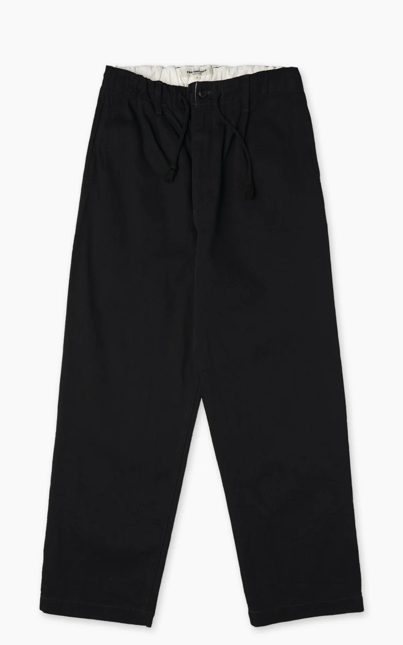 FOB Factory F0508 Three Eight Loom Denim Track Pants Black