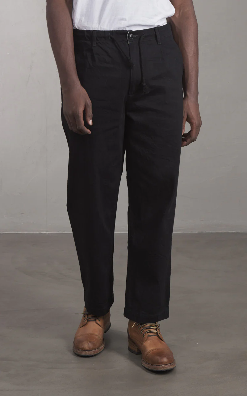 FOB Factory F0508 Three Eight Loom Denim Track Pants Black - Image 2