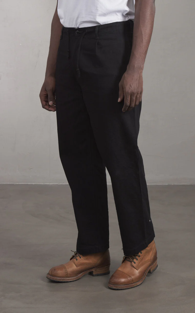 FOB Factory F0508 Three Eight Loom Denim Track Pants Black - Image 4