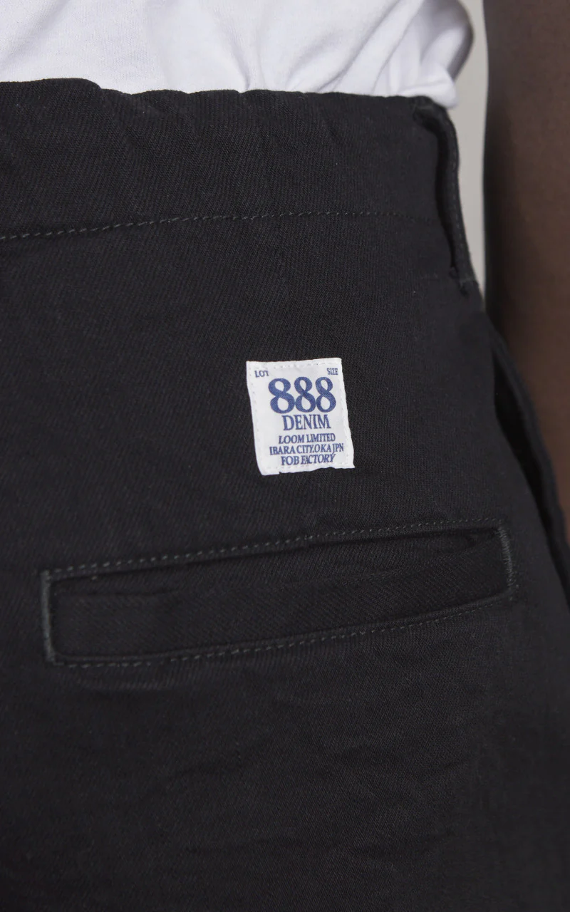 FOB Factory F0508 Three Eight Loom Denim Track Pants Black - Image 7