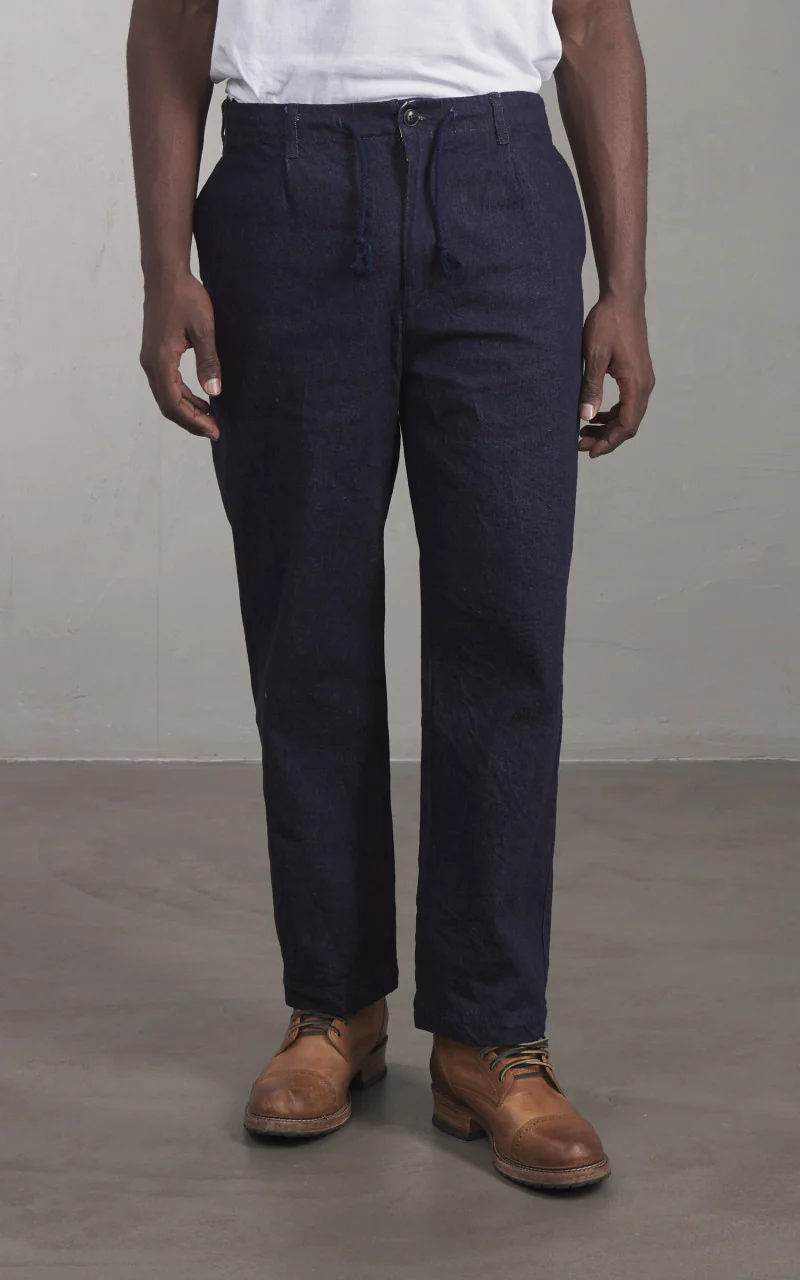 FOB Factory F0508 Three Eight Loom Denim Track Pants Indigo - Image 2