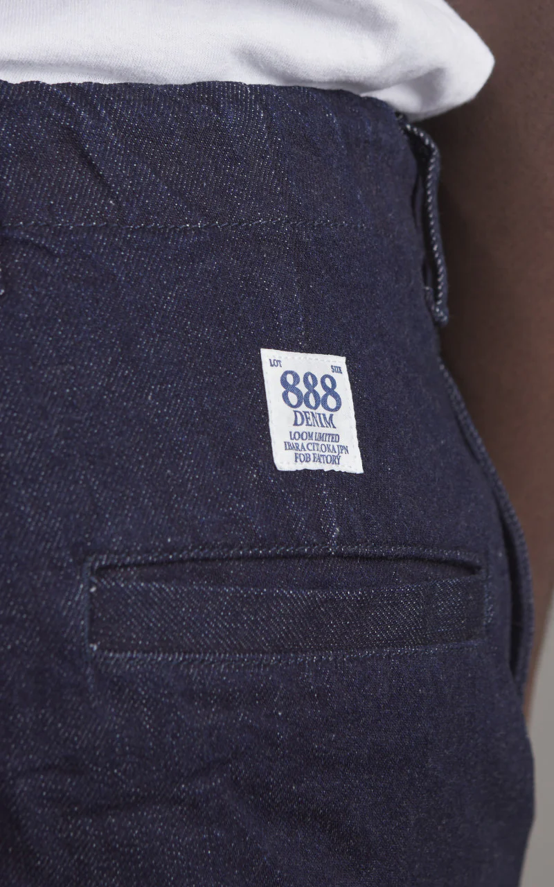 FOB Factory F0508 Three Eight Loom Denim Track Pants Indigo - Image 7