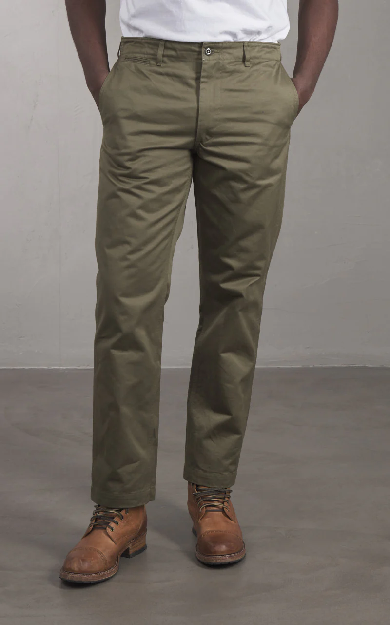 FOB Factory F0514 Narrow U.S. Trousers Olive - Image 2