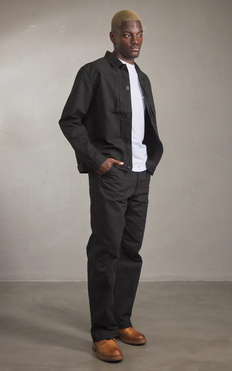 FOB Factory F0530 Cotton Duck Work Pants Black - Image 2
