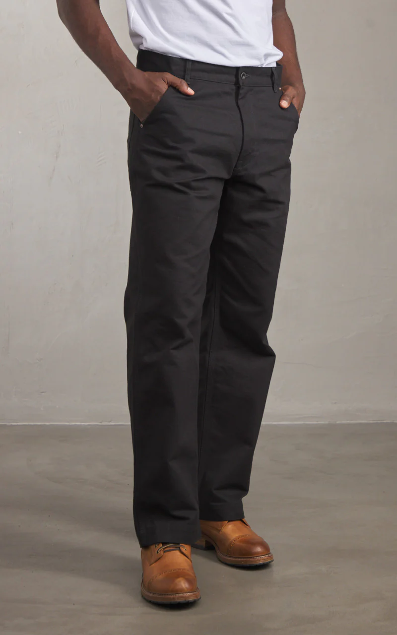 FOB Factory F0530 Cotton Duck Work Pants Black - Image 4