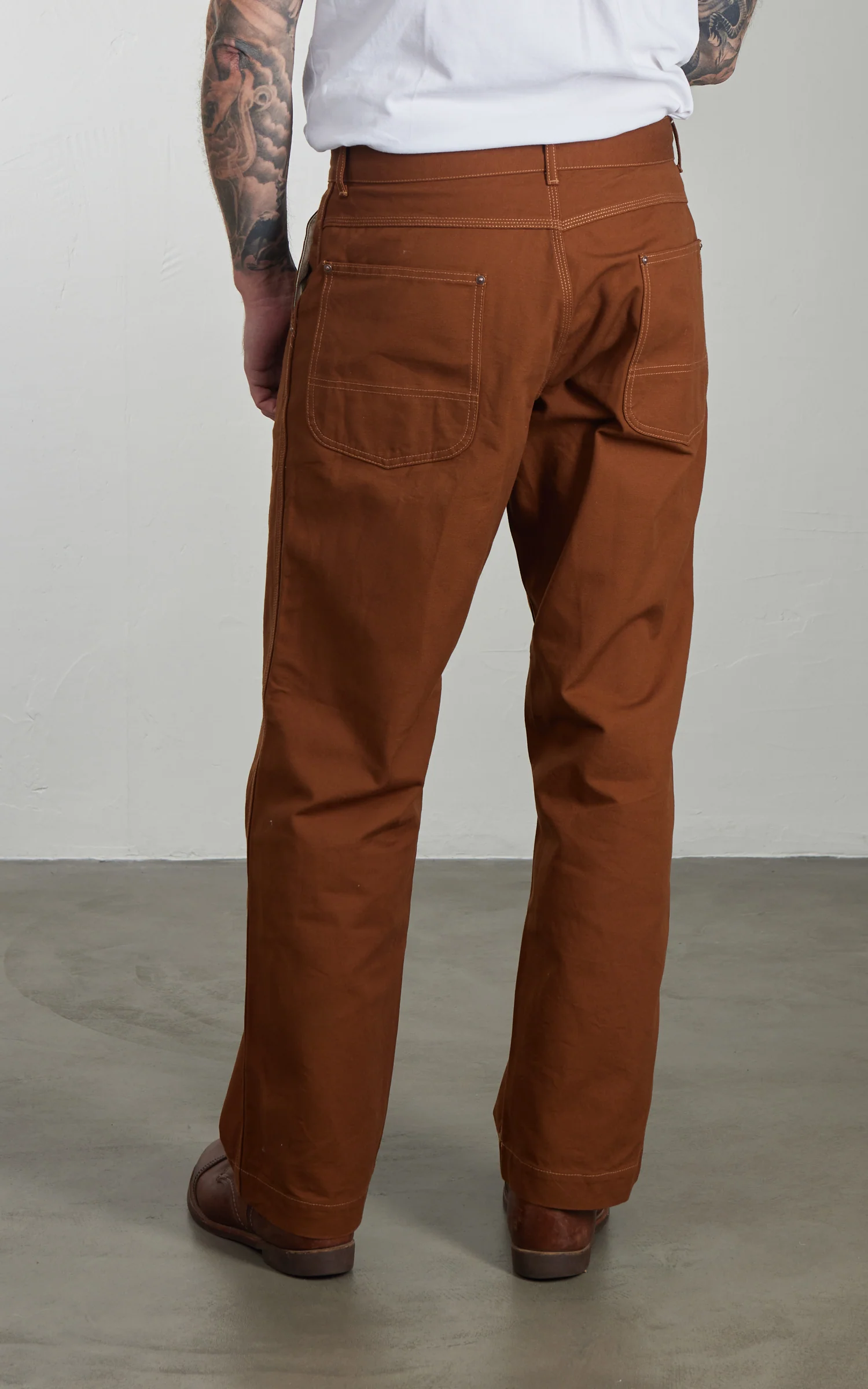 FOB Factory F0530 Cotton Duck Work Pants Brown - Image 5