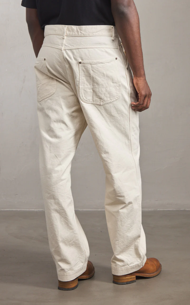 FOB Factory F0530 Cotton Duck Work Pants Ecru - Image 5