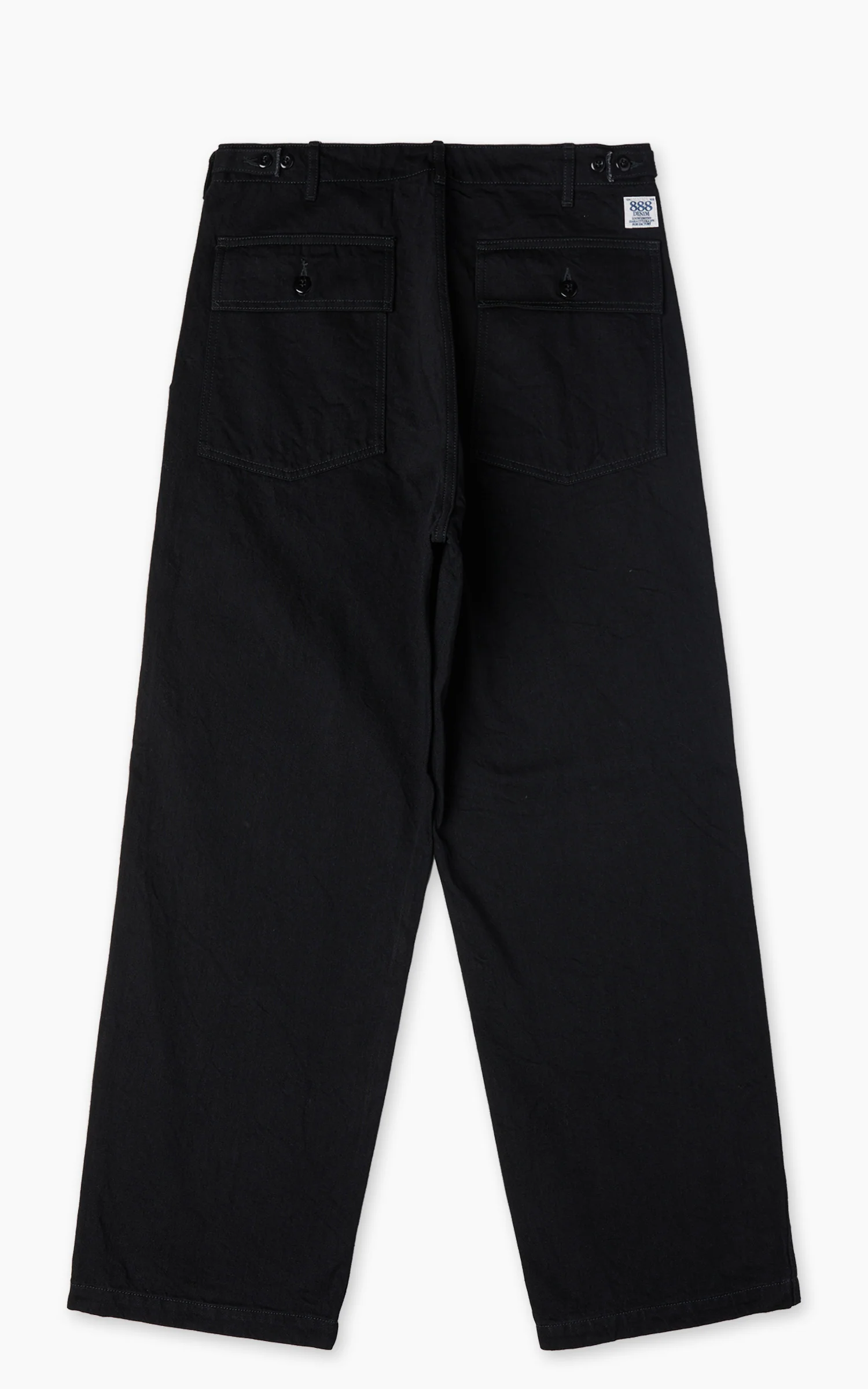 FOB Factory F0541 Three Eight Loom Denim Baker Pants Black - Image 3