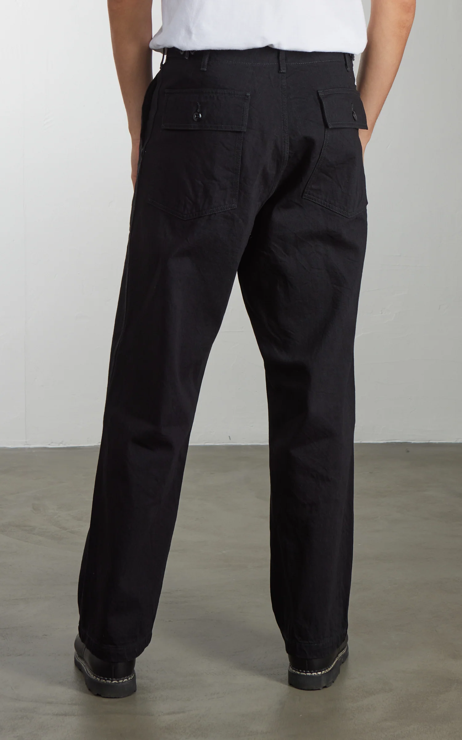FOB Factory F0541 Three Eight Loom Denim Baker Pants Black - Image 5