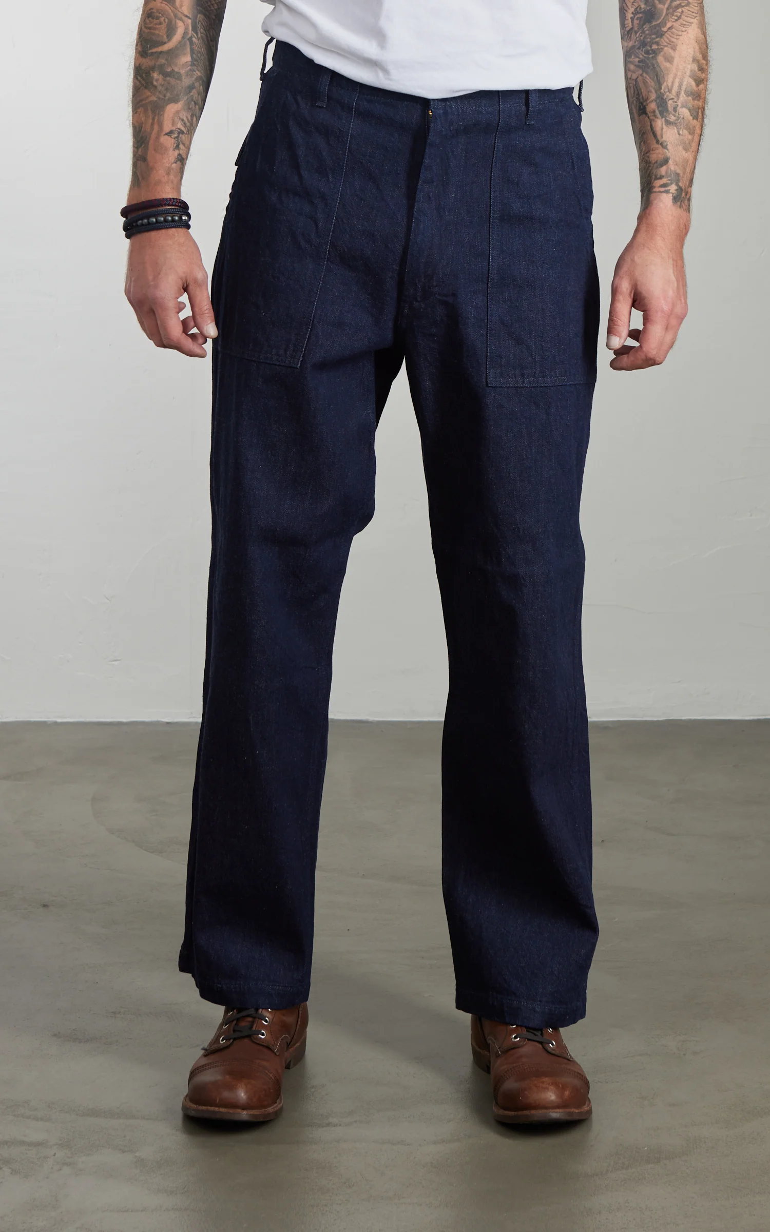 FOB Factory F0541 Three Eight Loom Denim Baker Pants Indigo - Image 2