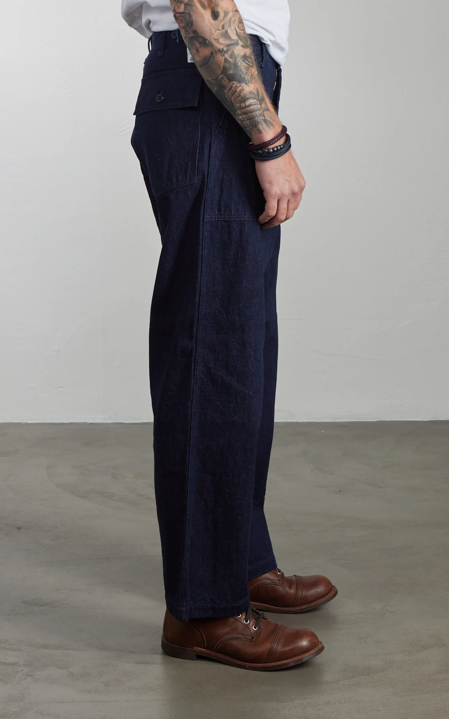 FOB Factory F0541 Three Eight Loom Denim Baker Pants Indigo - Image 4
