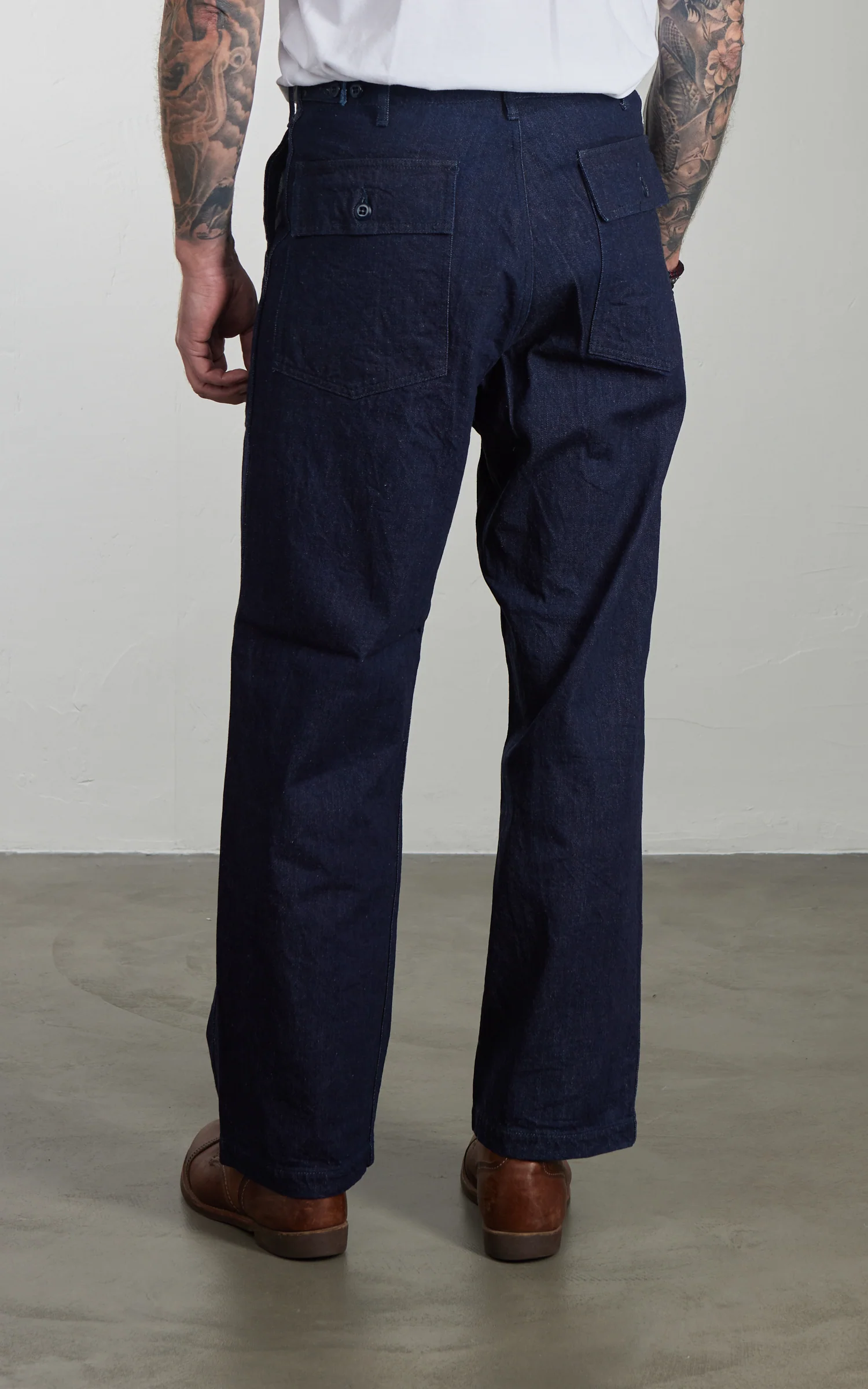 FOB Factory F0541 Three Eight Loom Denim Baker Pants Indigo - Image 5