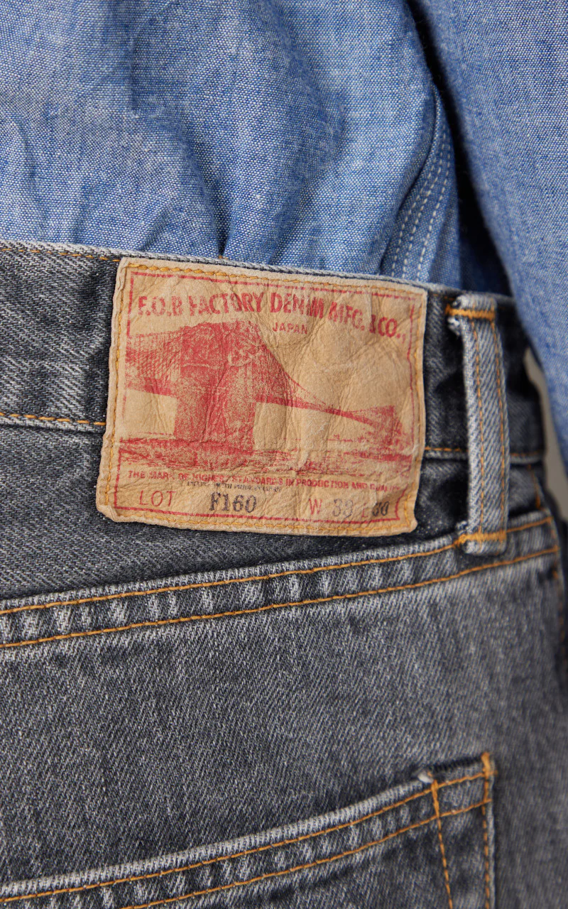 FOB Factory F160 66 Selvedge Denim 5P Used Wash Black - Image 5