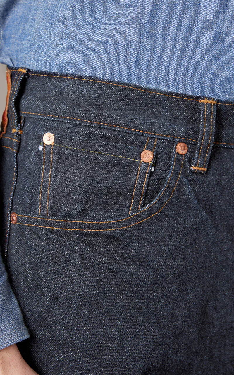 FOB Factory F165 Selvedge Garage Denim 5P Rinsed Indigo - Image 5