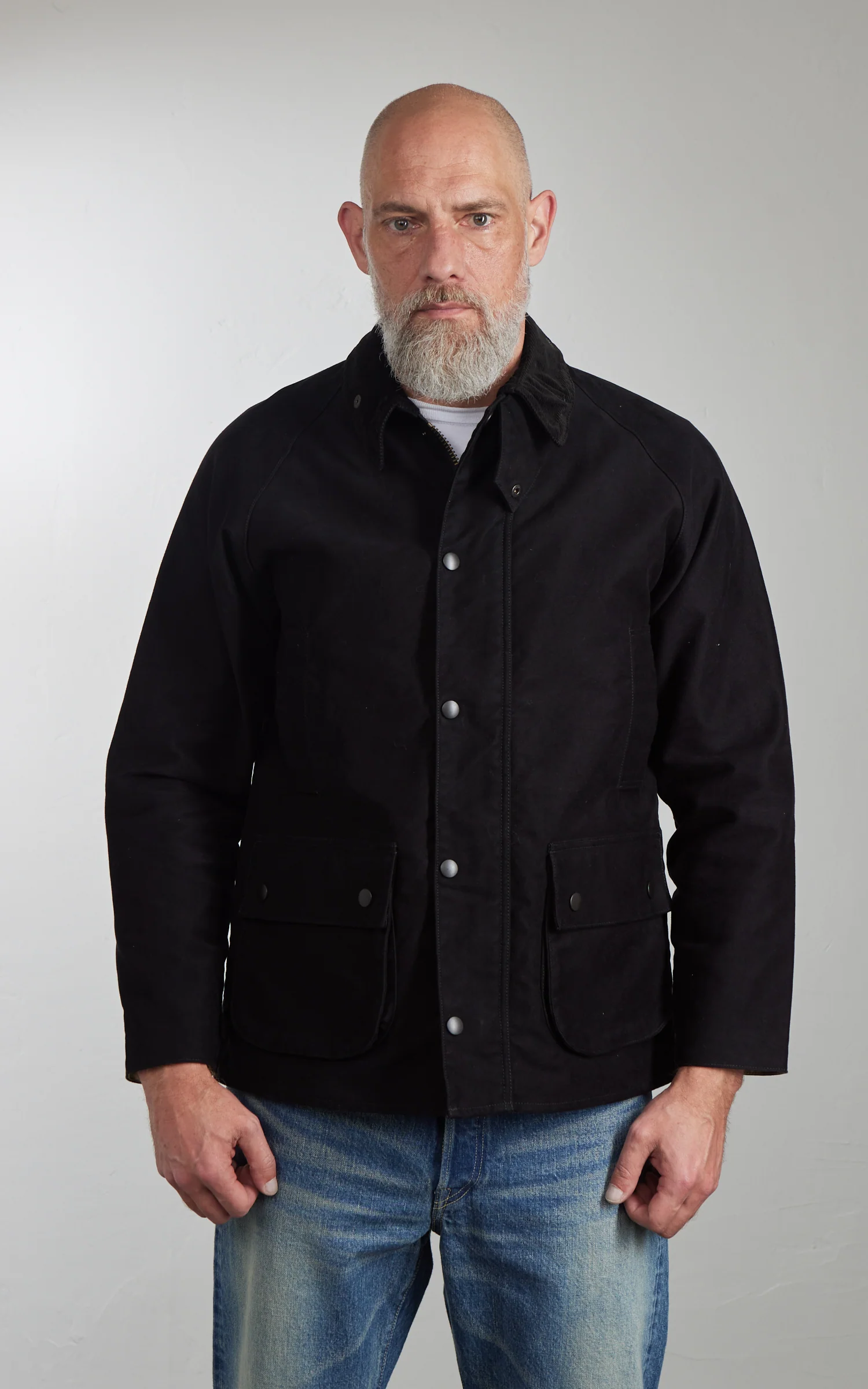 FOB Factory F2361 Moleskin Riding Jacket Black - Image 2