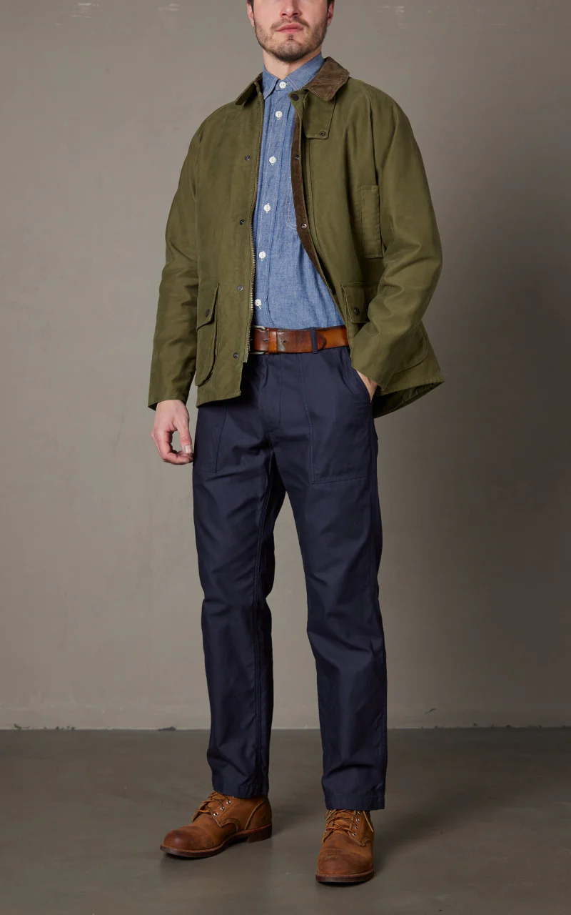FOB Factory F2361 Moleskin Riding Jacket Olive - Image 2