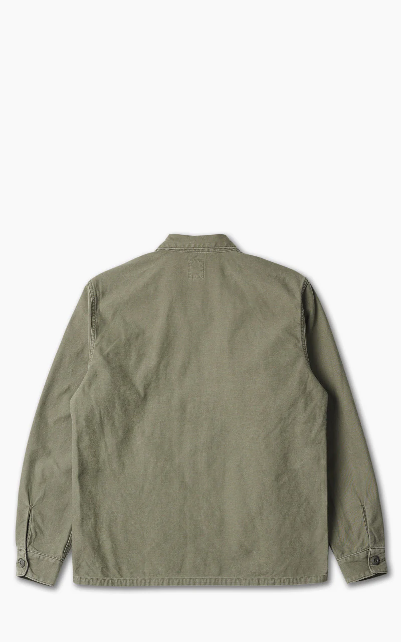 FOB Factory F2362 Fatigue Shirt Sateen Olive - Image 3