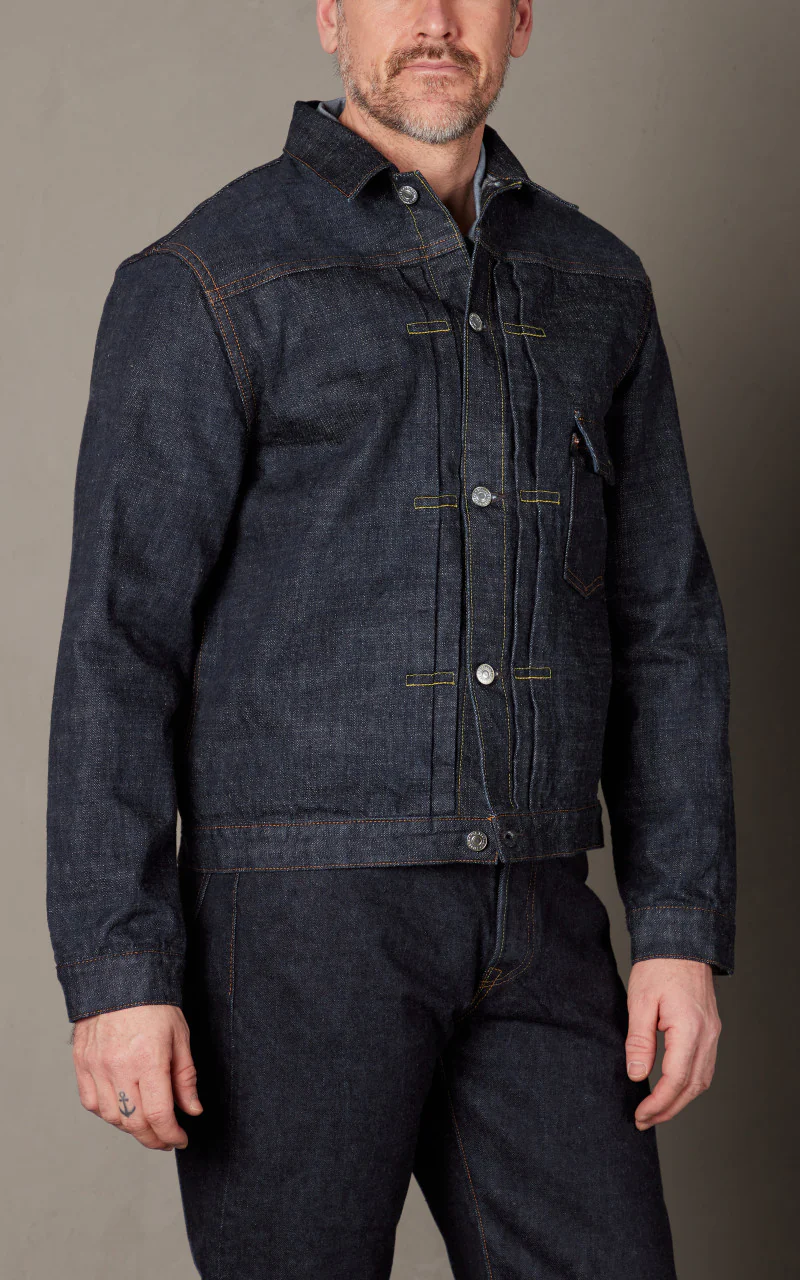 FOB Factory F2400 G-3 Type 1 Selvedge Denim Jacket Rinsed Indigo - Image 3