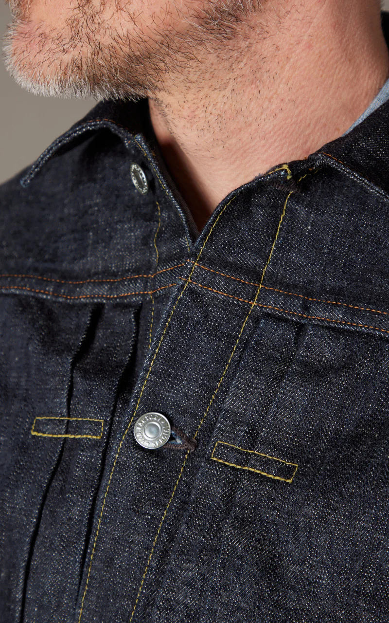 FOB Factory F2400 G-3 Type 1 Selvedge Denim Jacket Rinsed Indigo - Image 4