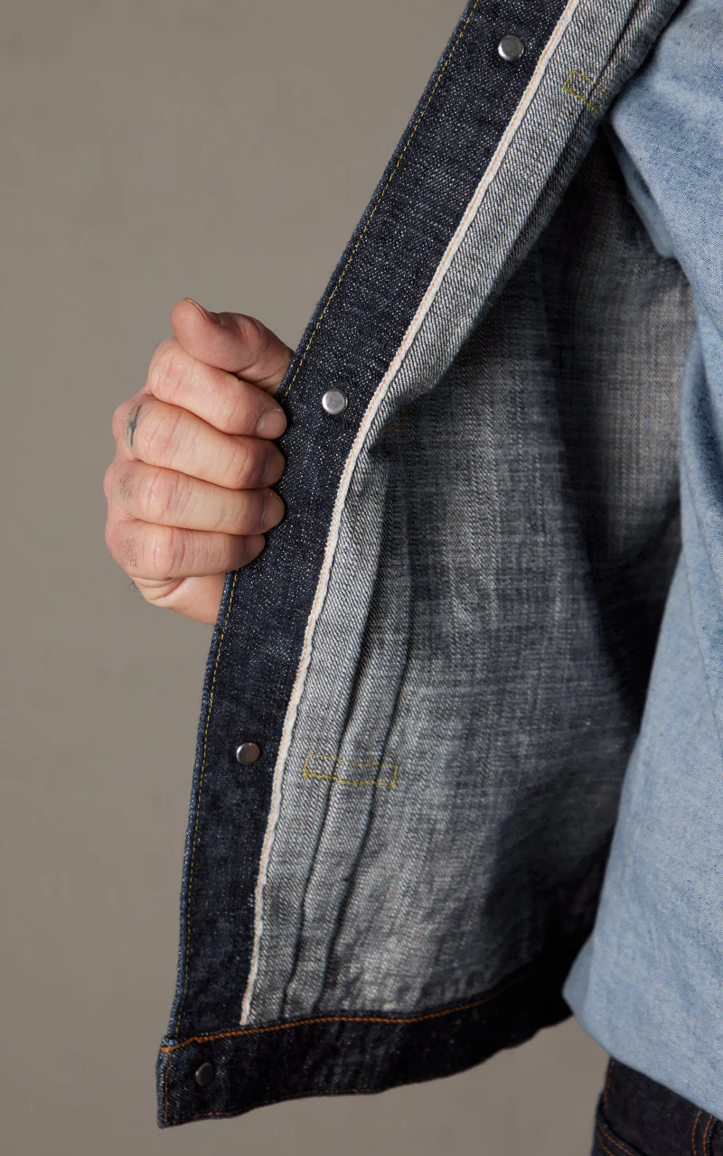 FOB Factory F2400 G-3 Type 1 Selvedge Denim Jacket Rinsed Indigo - Image 5