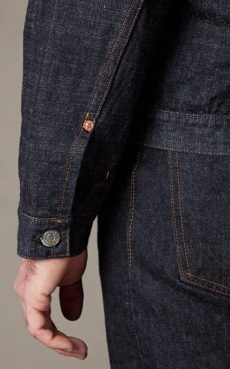FOB Factory F2400 G-3 Type 1 Selvedge Denim Jacket Rinsed Indigo - Image 7