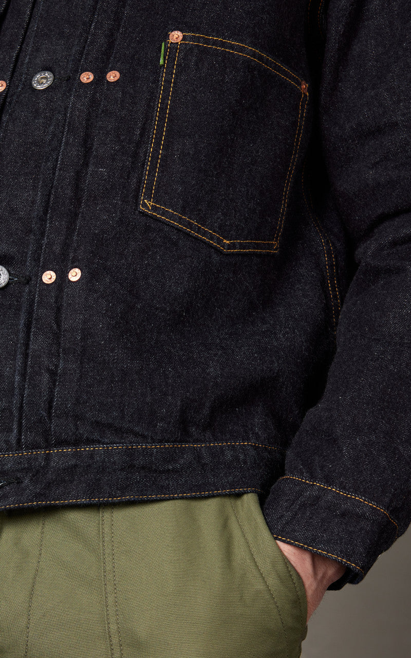 FOB Factory F2432 Garage Selvedge Denim Jacket Rinsed Indigo - Image 7
