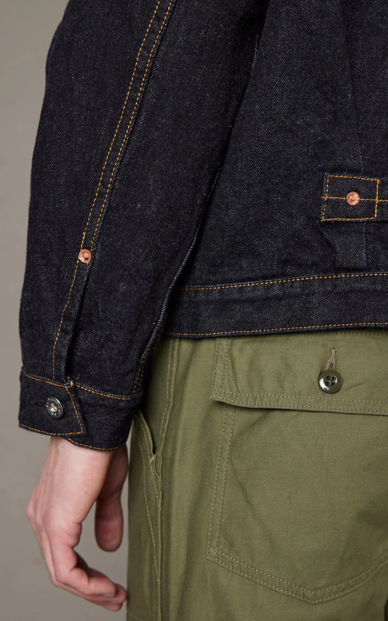 FOB Factory F2432 Garage Selvedge Denim Jacket Rinsed Indigo - Image 9