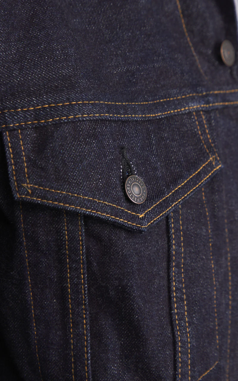 FOB Factory F2444 Type 3 Selvedge Denim Jacket Rinsed Indigo - Image 5