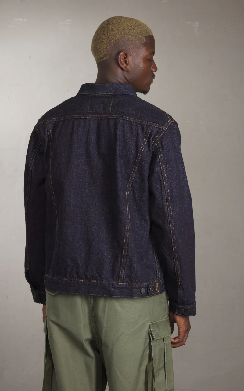 FOB Factory F2444 Type 3 Selvedge Denim Jacket Rinsed Indigo - Image 6