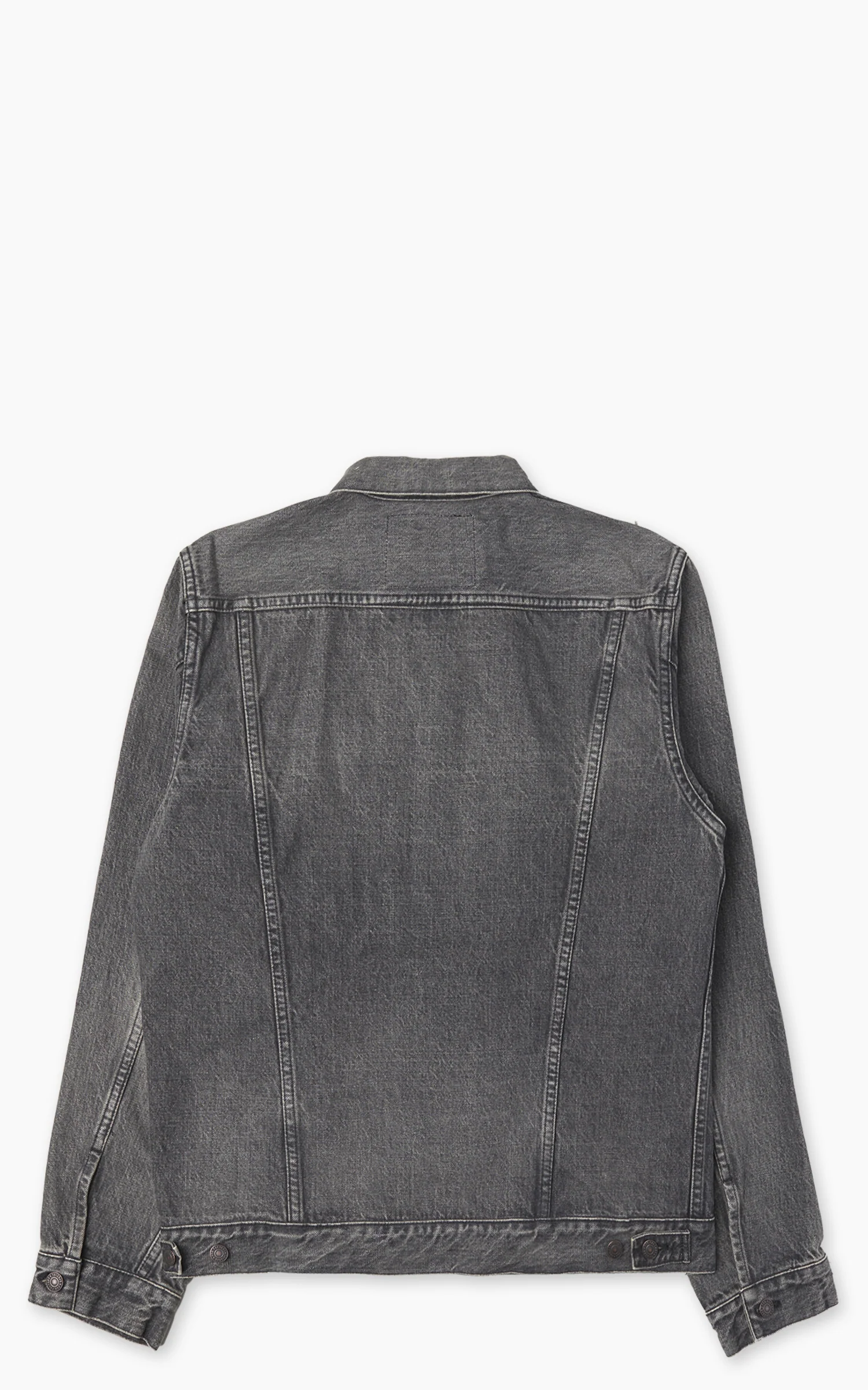 FOB Factory F2444 Type 3 Selvedge Denim Jacket Used Wash Black - Image 3