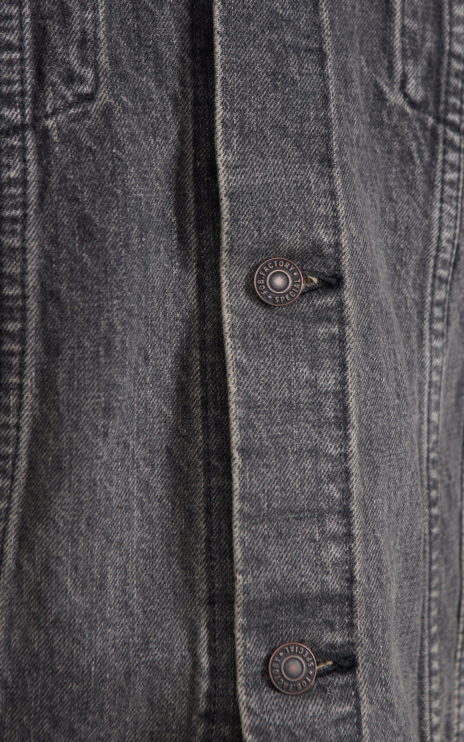 FOB Factory F2444 Type 3 Selvedge Denim Jacket Used Wash Black - Image 6