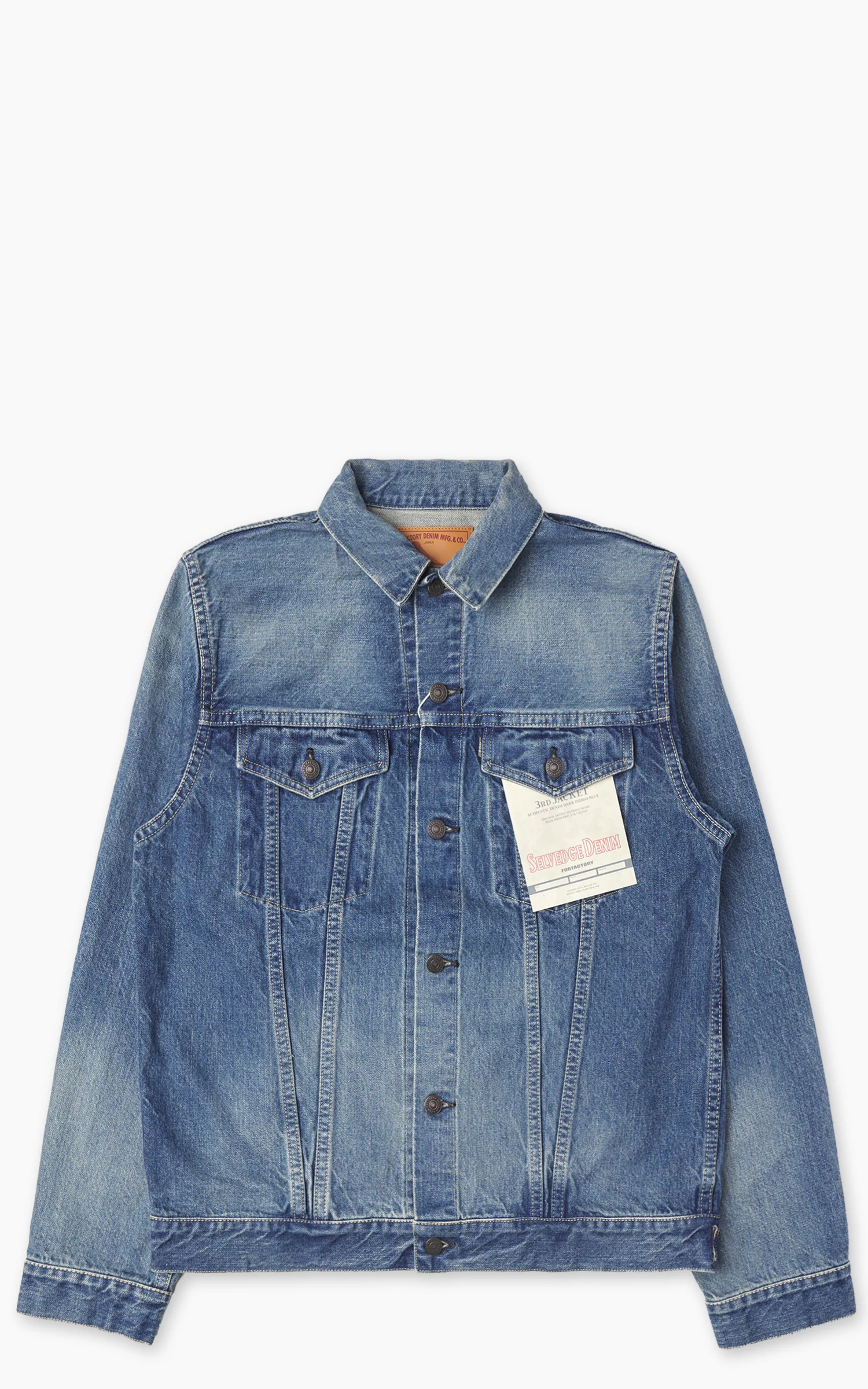 FOB Factory F2444 Type 3 Selvedge Denim Jacket Used Wash Indigo