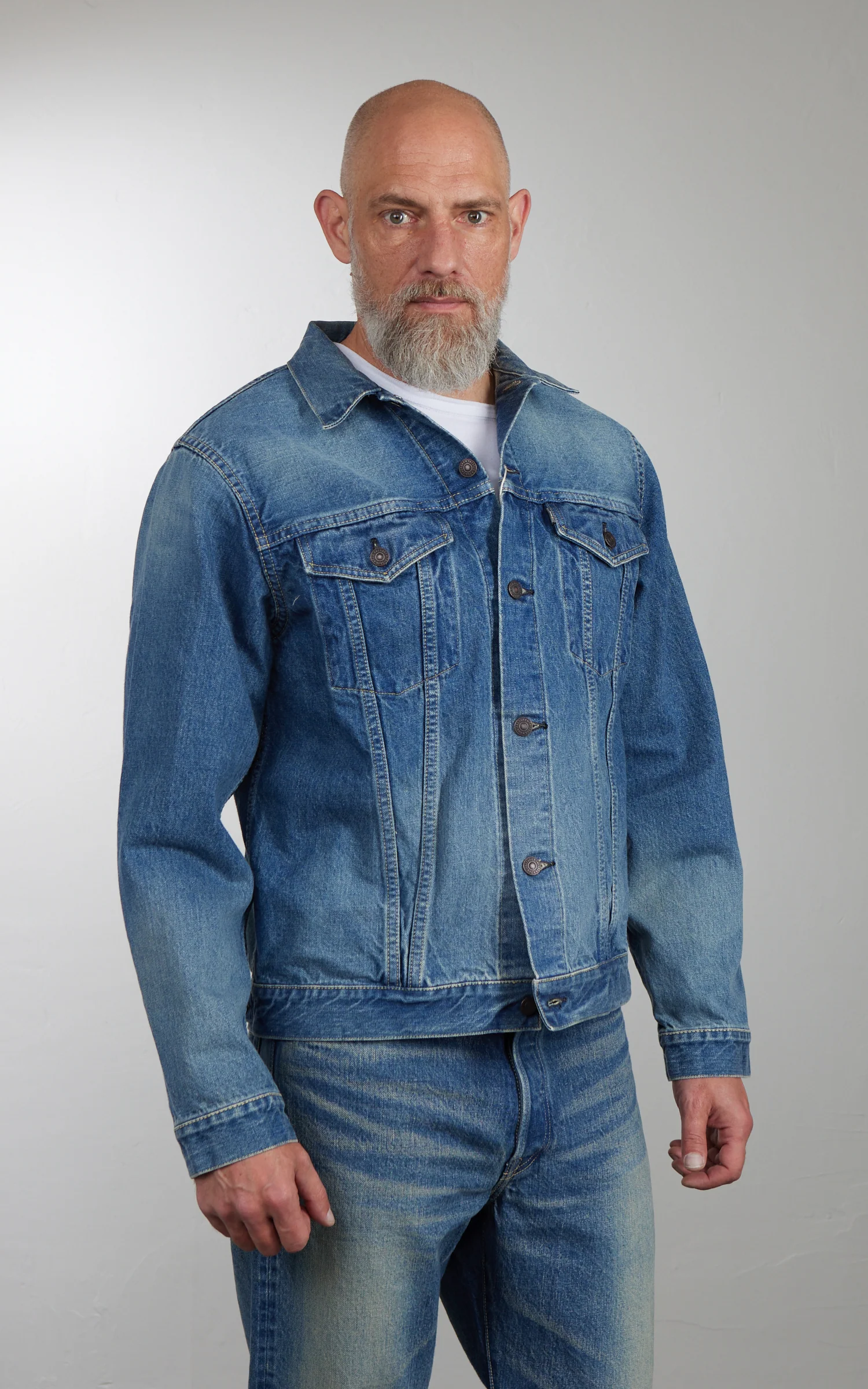 FOB Factory F2444 Type 3 Selvedge Denim Jacket Used Wash Indigo - Image 4