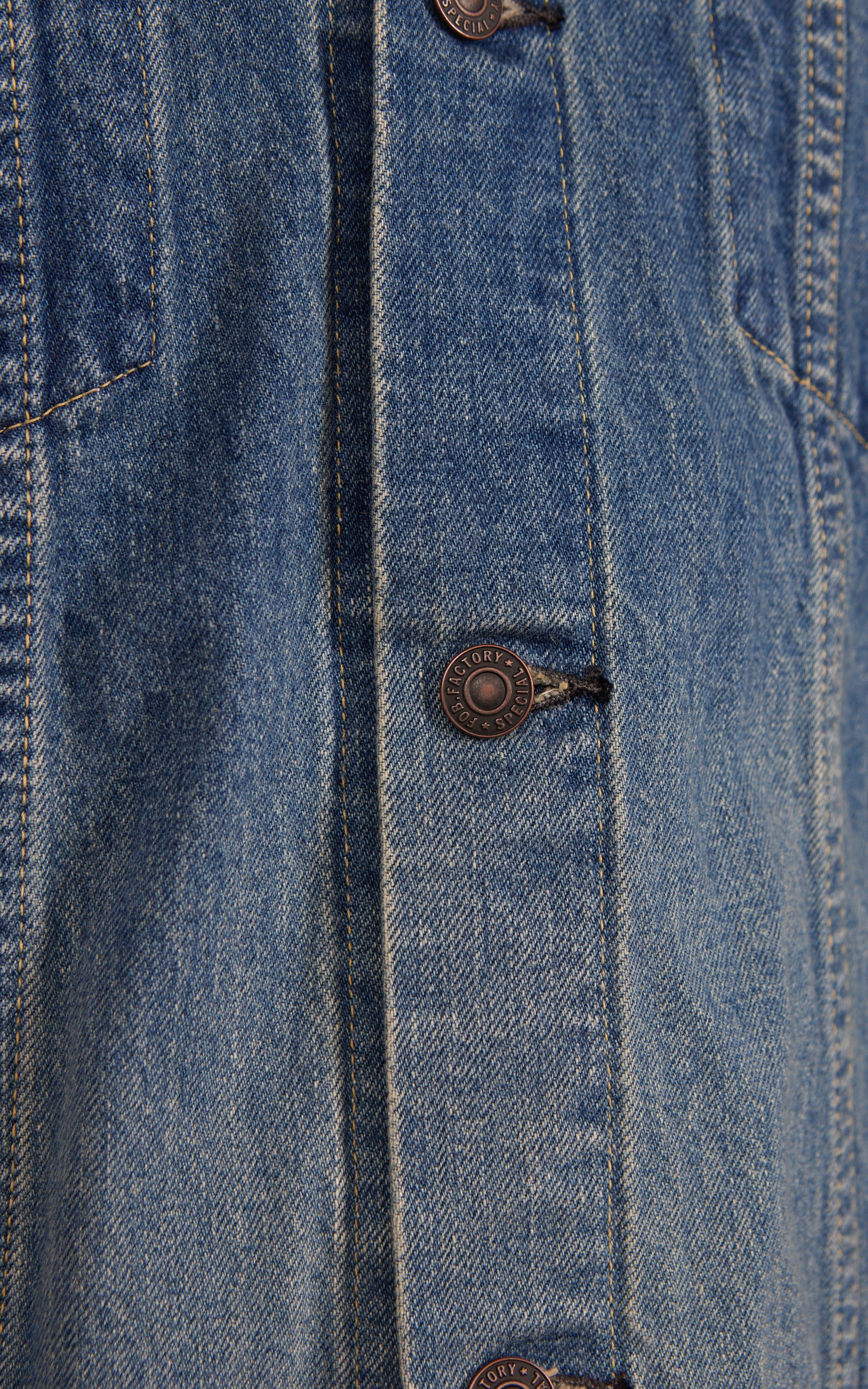 FOB Factory F2444 Type 3 Selvedge Denim Jacket Used Wash Indigo - Image 6