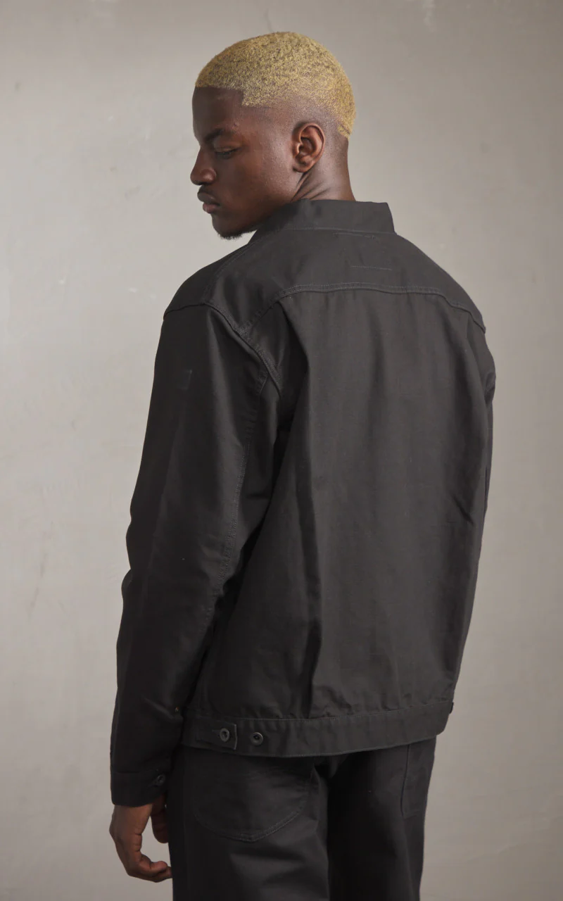 FOB Factory F2445 Cotton Duck Jacket Black - Image 6