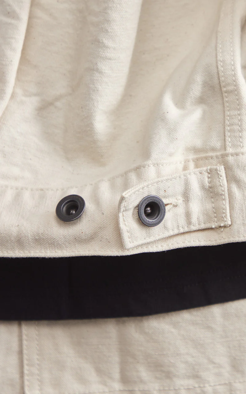 FOB Factory F2445 Cotton Duck Jacket Ecru - Image 8