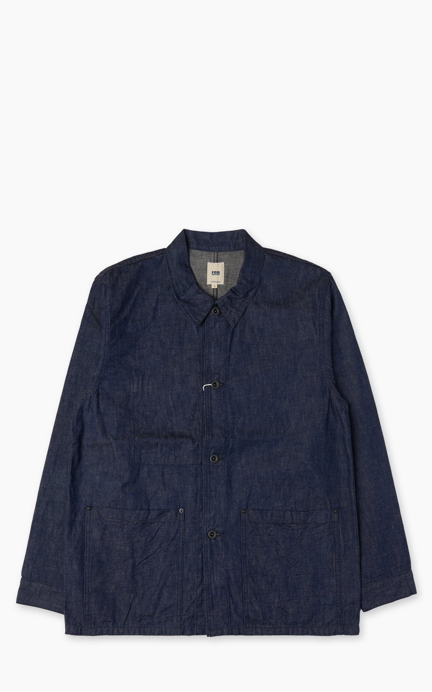 FOB Factory F2447 Denim Coverall Jacket Rinsed Indigo
