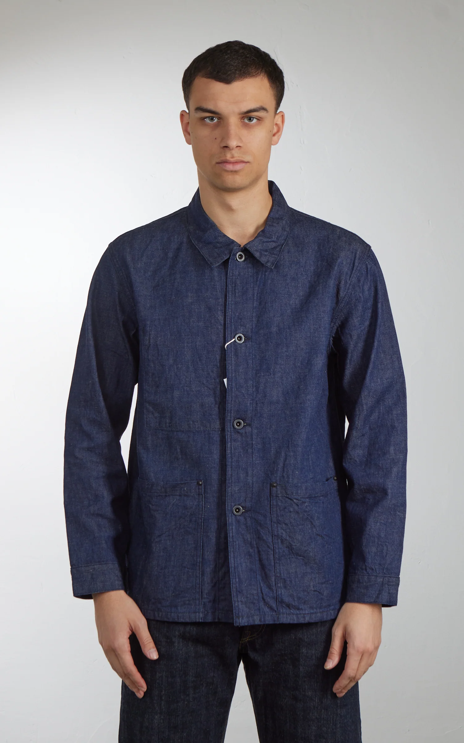 FOB Factory F2447 Denim Coverall Jacket Rinsed Indigo - Image 2