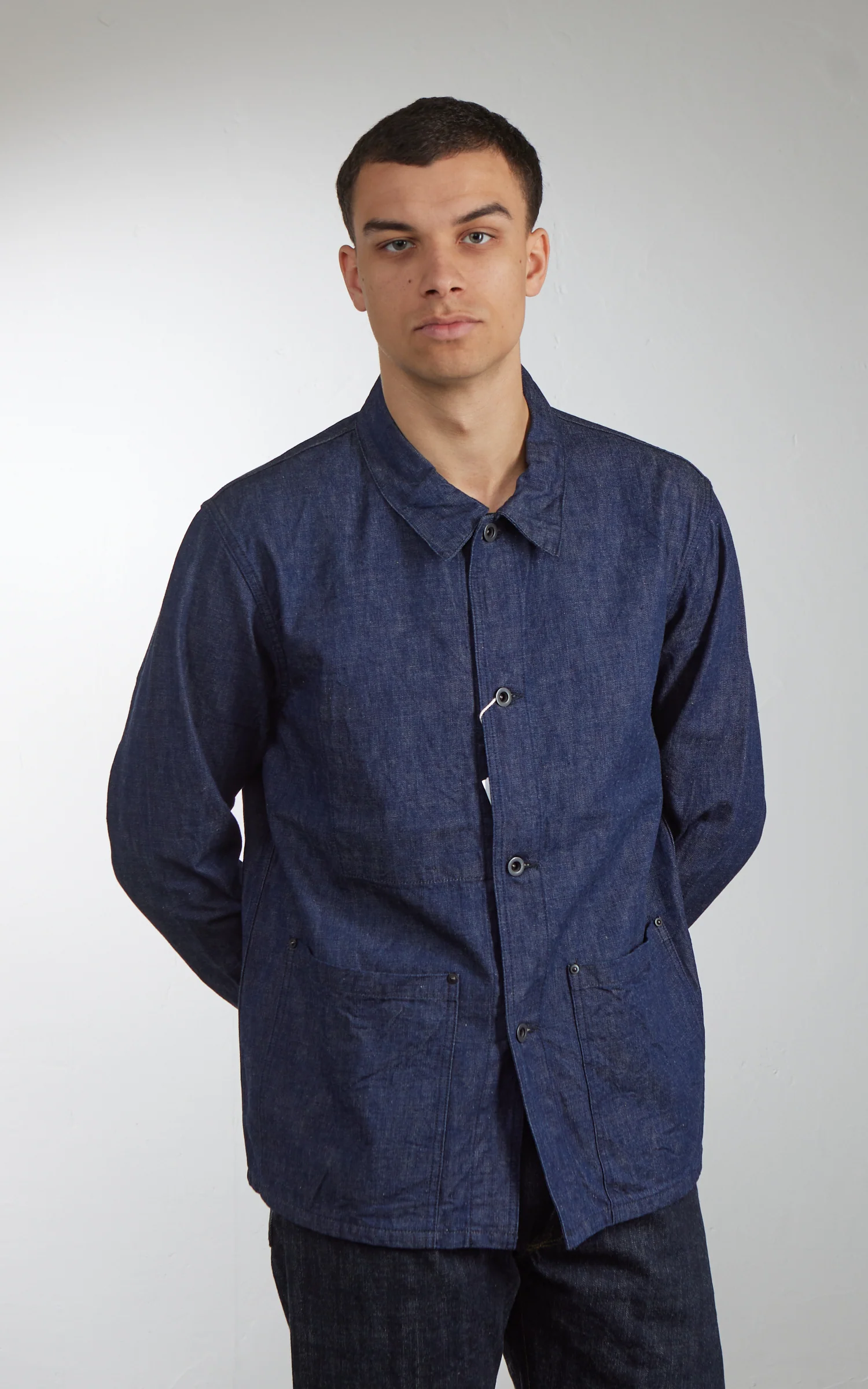 FOB Factory F2447 Denim Coverall Jacket Rinsed Indigo - Image 4