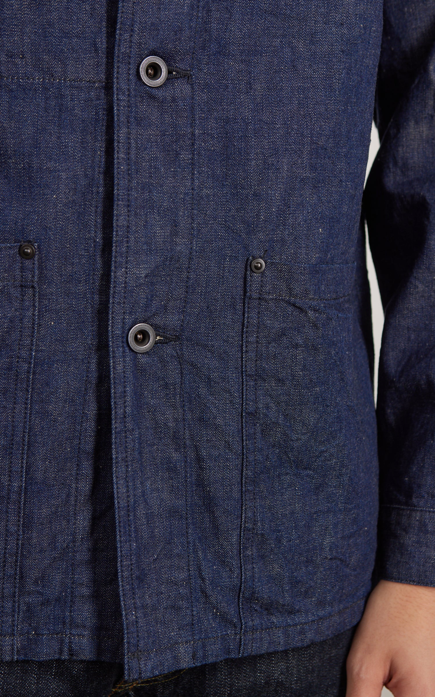 FOB Factory F2447 Denim Coverall Jacket Rinsed Indigo - Image 5