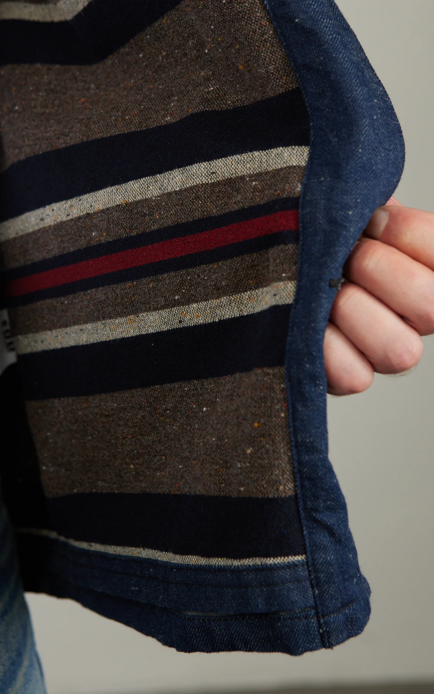 FOB Factory F2456 Denim Chore Jacket Blanket Lined Indigo - Image 7