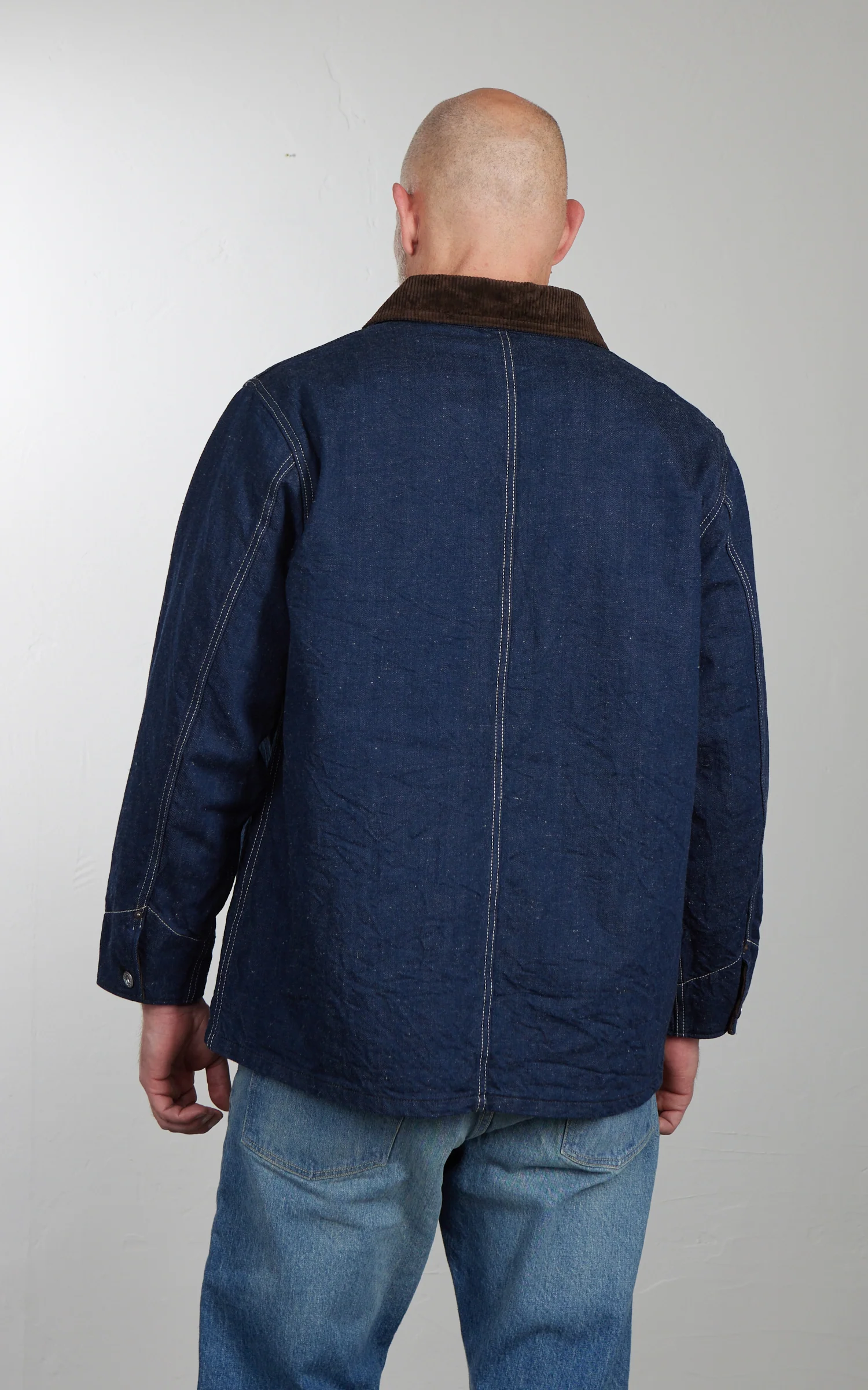 FOB Factory F2456 Denim Chore Jacket Blanket Lined Indigo - Image 9