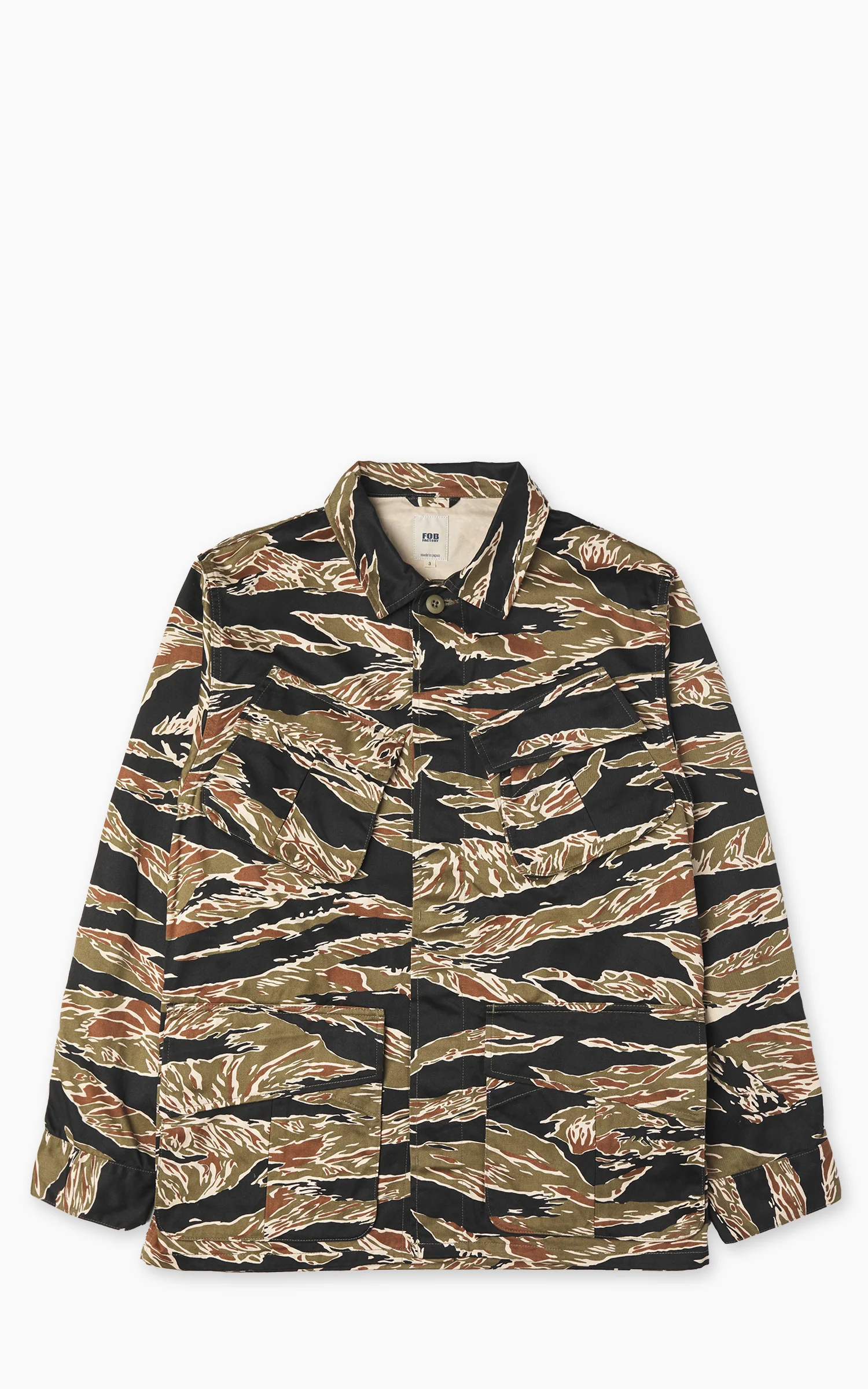 FOB Factory F2457 Jungle Fatigue Jacket Tiger Stripe Camouflage