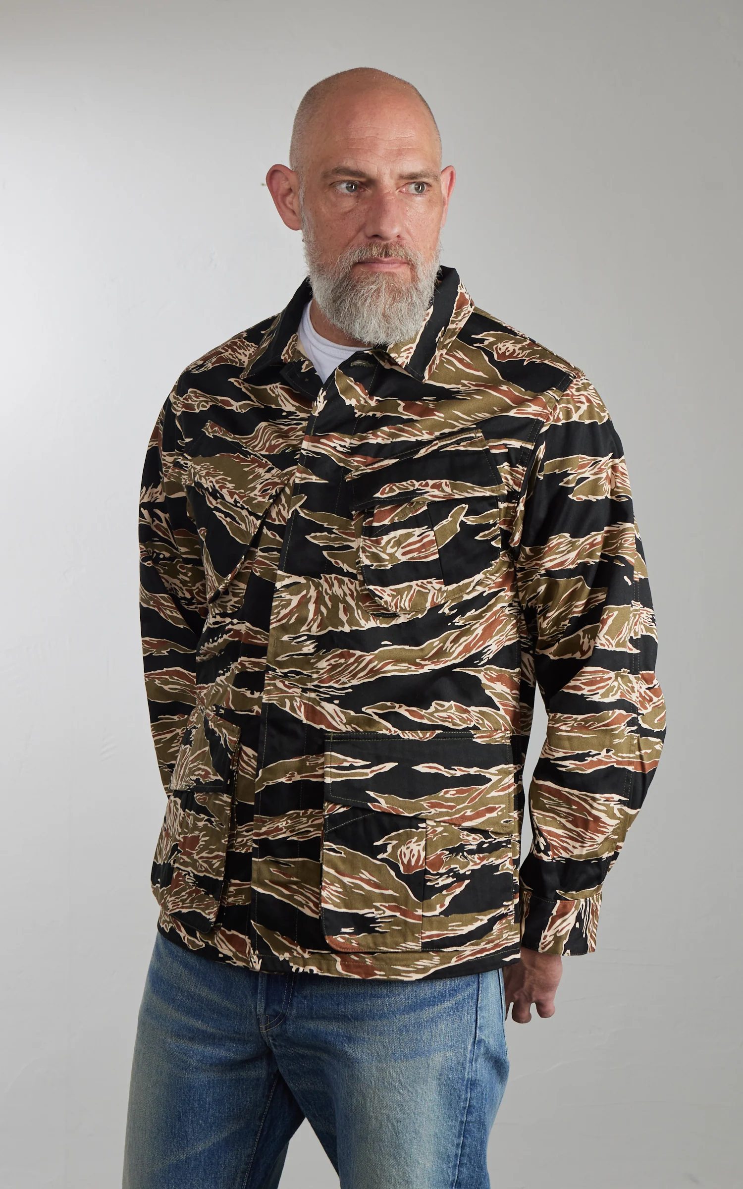FOB Factory F2457 Jungle Fatigue Jacket Tiger Stripe Camouflage - Image 2