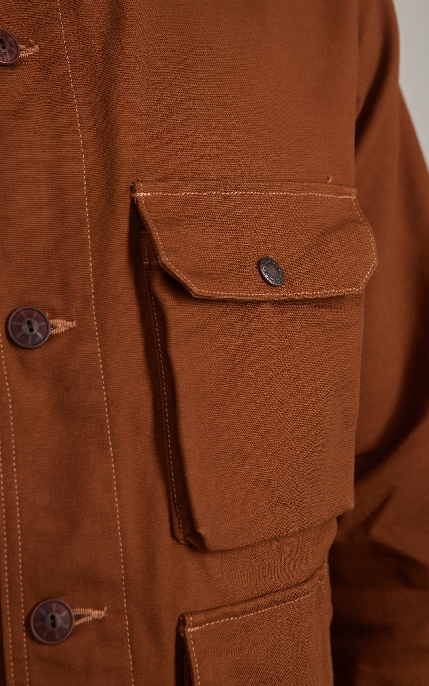 FOB Factory F2458 Cotton Duck Hunting Jacket Brown - Image 4
