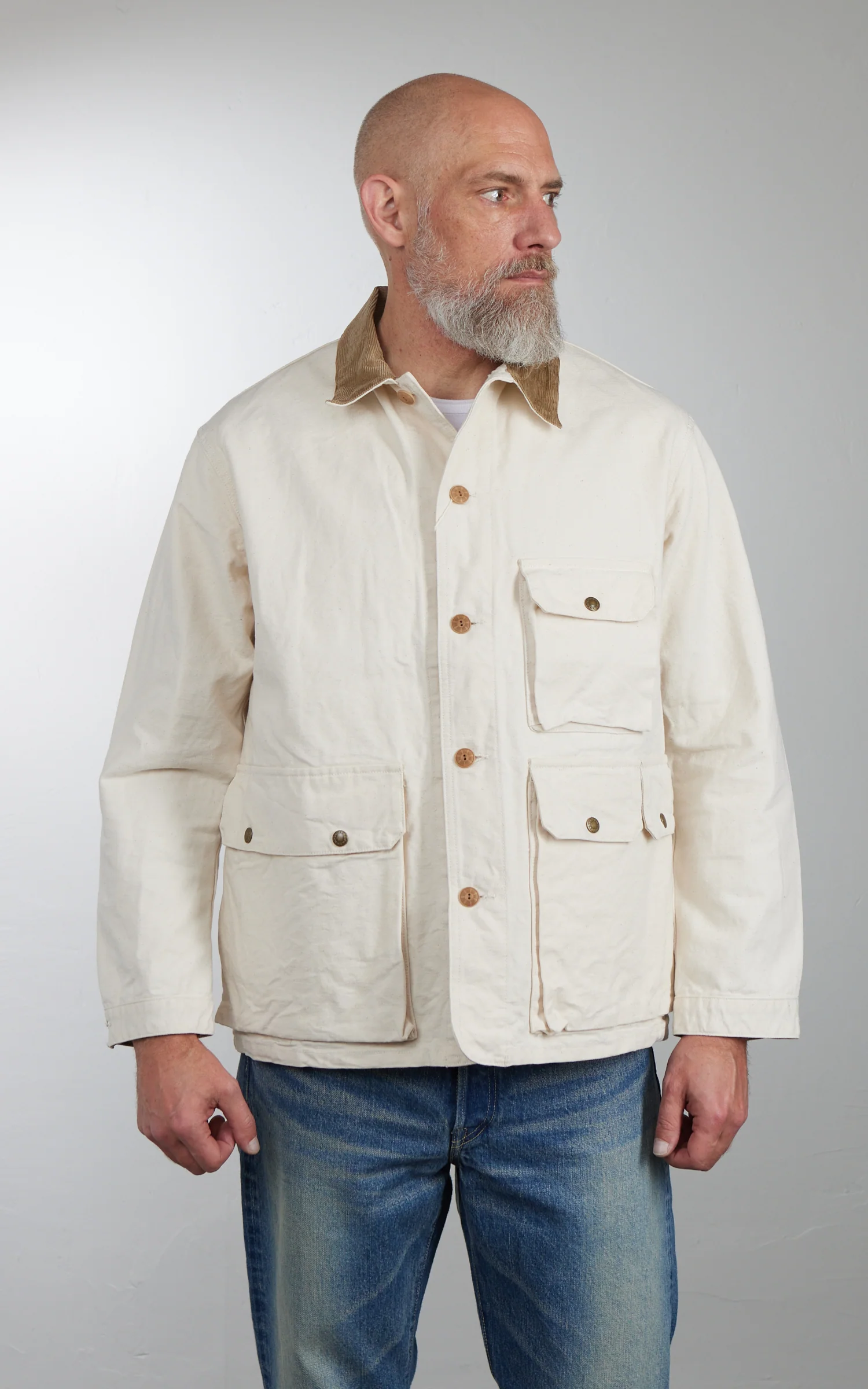 FOB Factory F2458 Cotton Duck Hunting Jacket Ecru - Image 2