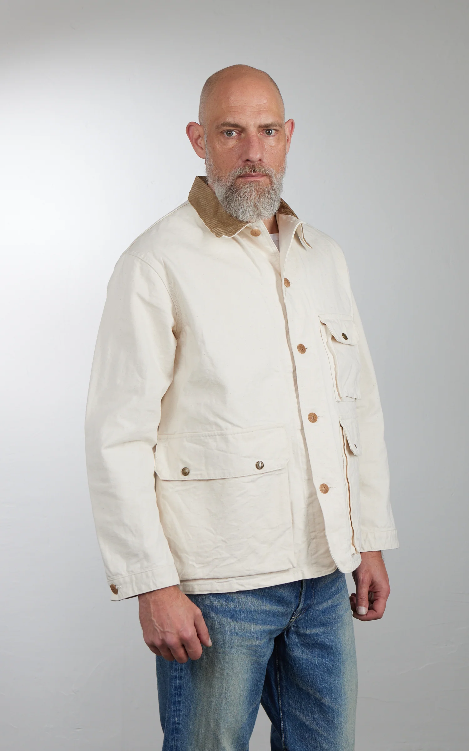 FOB Factory F2458 Cotton Duck Hunting Jacket Ecru - Image 5