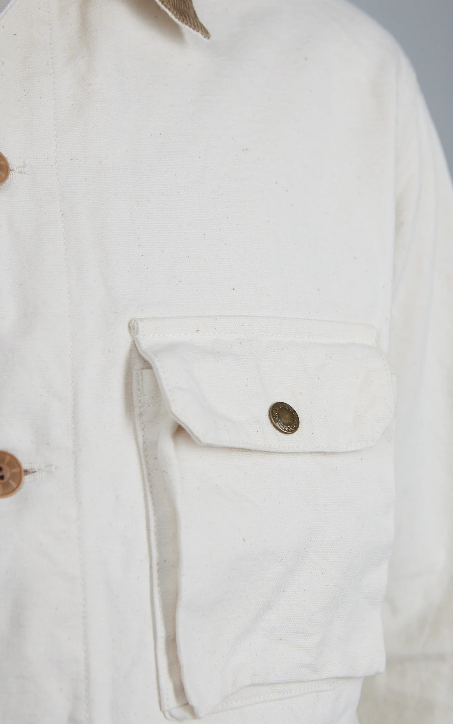 FOB Factory F2458 Cotton Duck Hunting Jacket Ecru - Image 6
