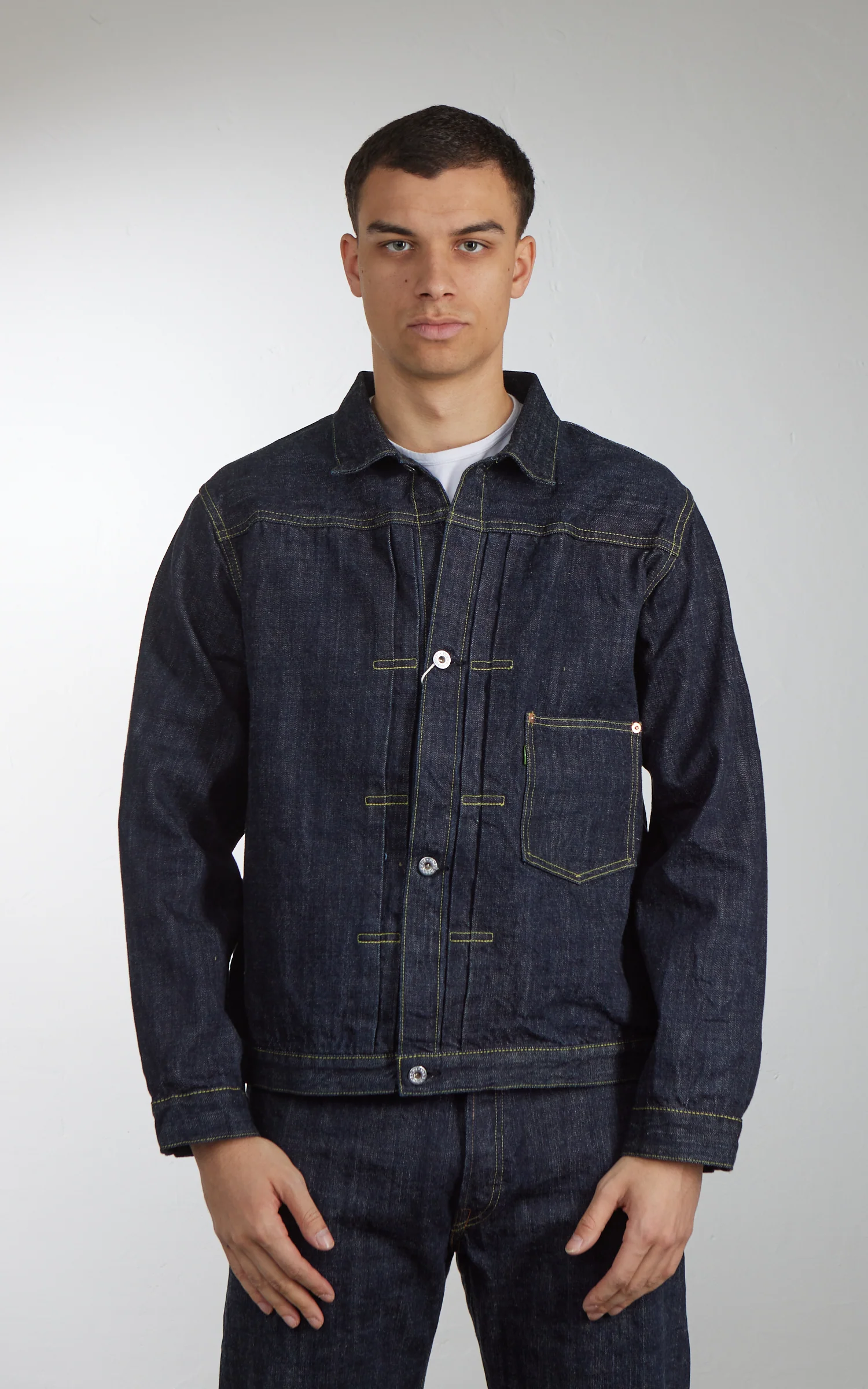 FOB Factory F2460 WWII Type 1 Selvedge Denim Jacket Rinsed Indigo - Image 2